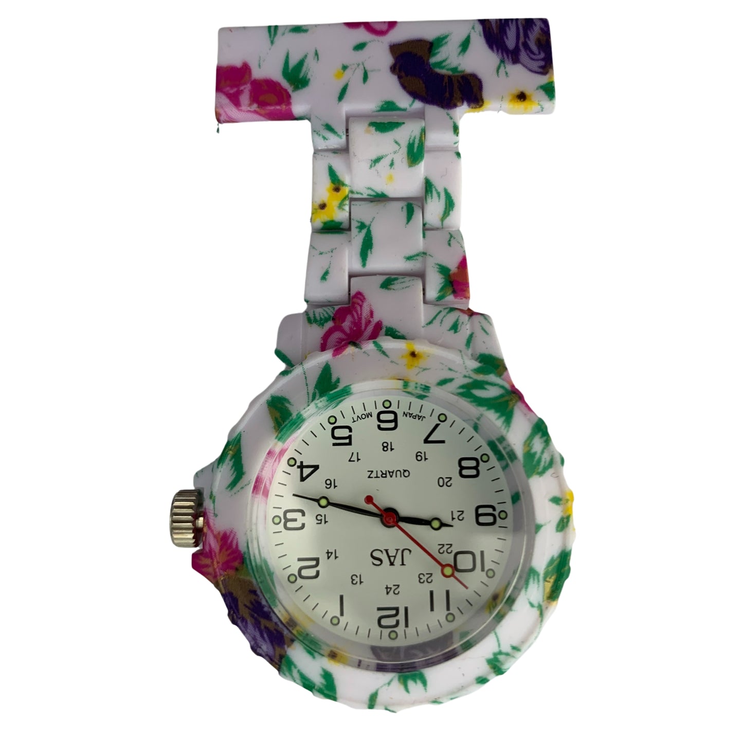 Pin-on Lightweight Plastic Nurse Watch - Fun Patterned