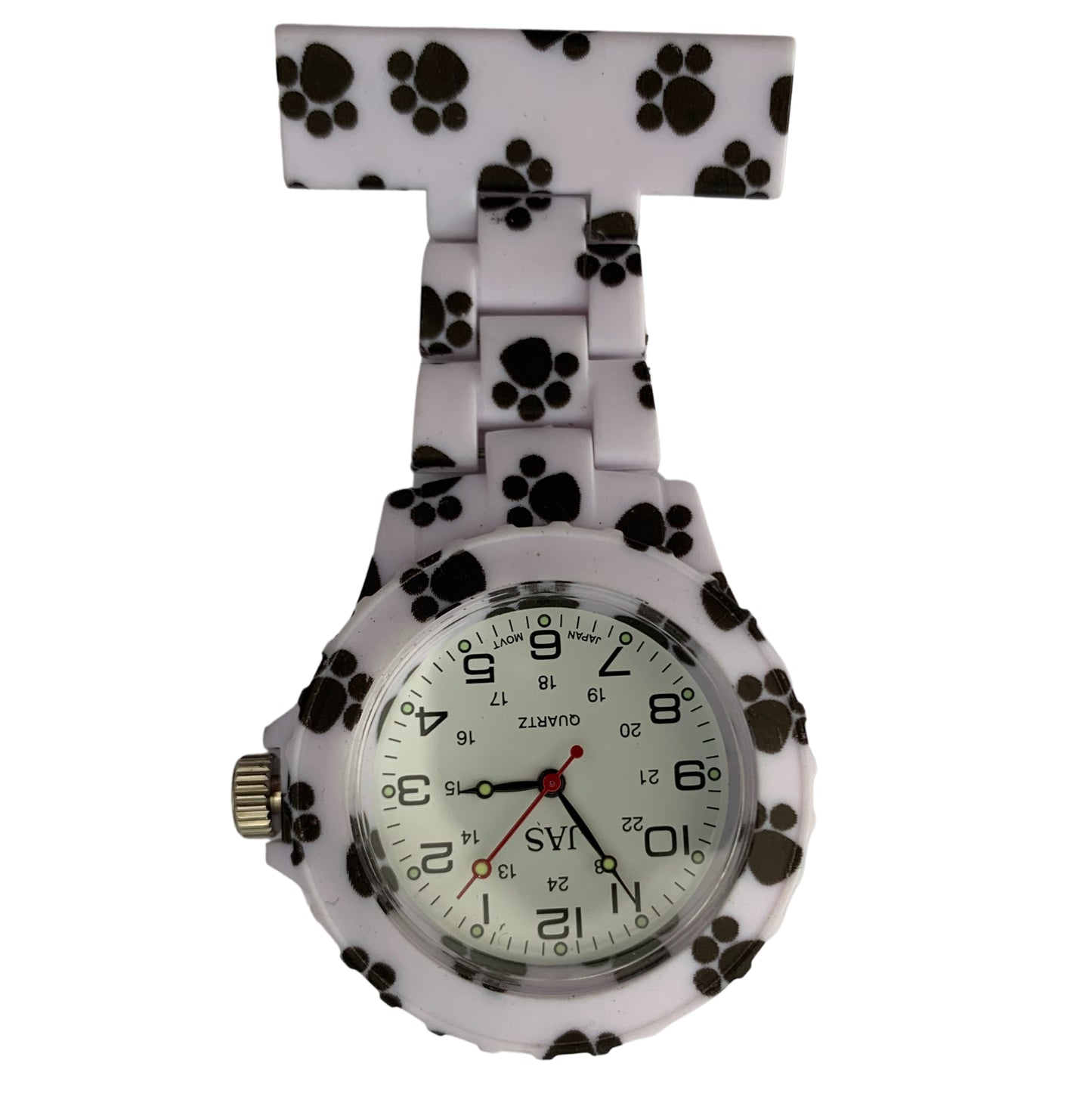 Pin-on Lightweight Plastic Nurse Watch - Fun Patterned