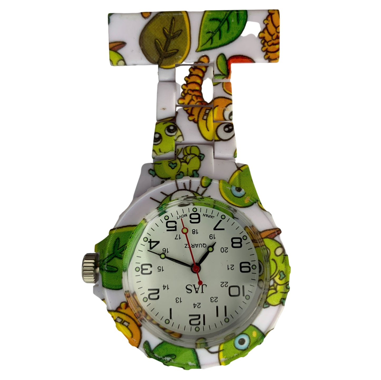 Pin-on Lightweight Plastic Nurse Watch - Fun Patterned