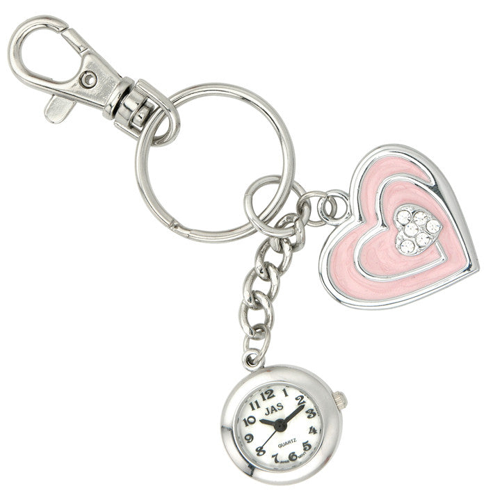 novelty fob watch - pink heart