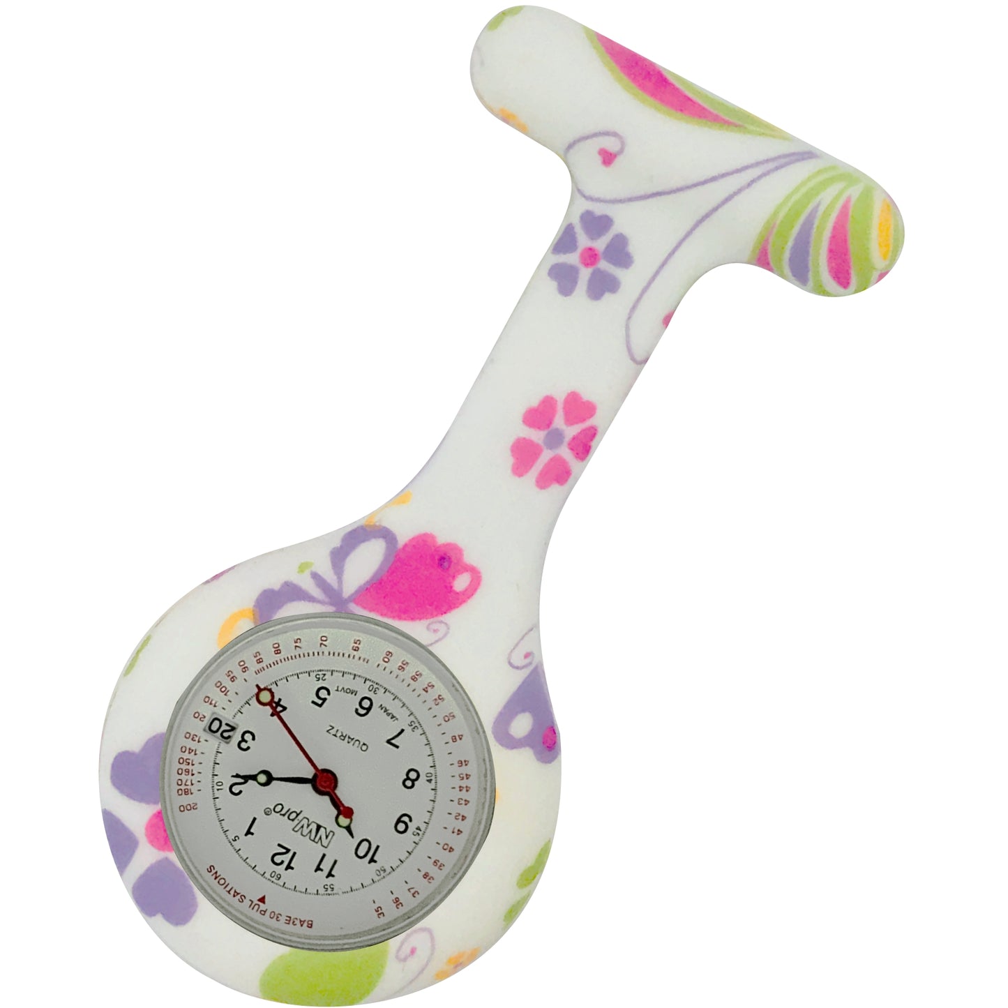 Silicone Pin-on Nurse Watch - Animal Print - Base 30 Dial