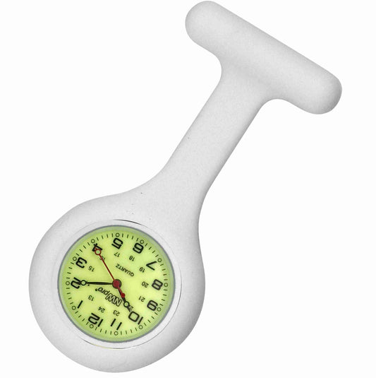 Silicone Pin-on Nurse Watch - Sweeping Luminescent Dial