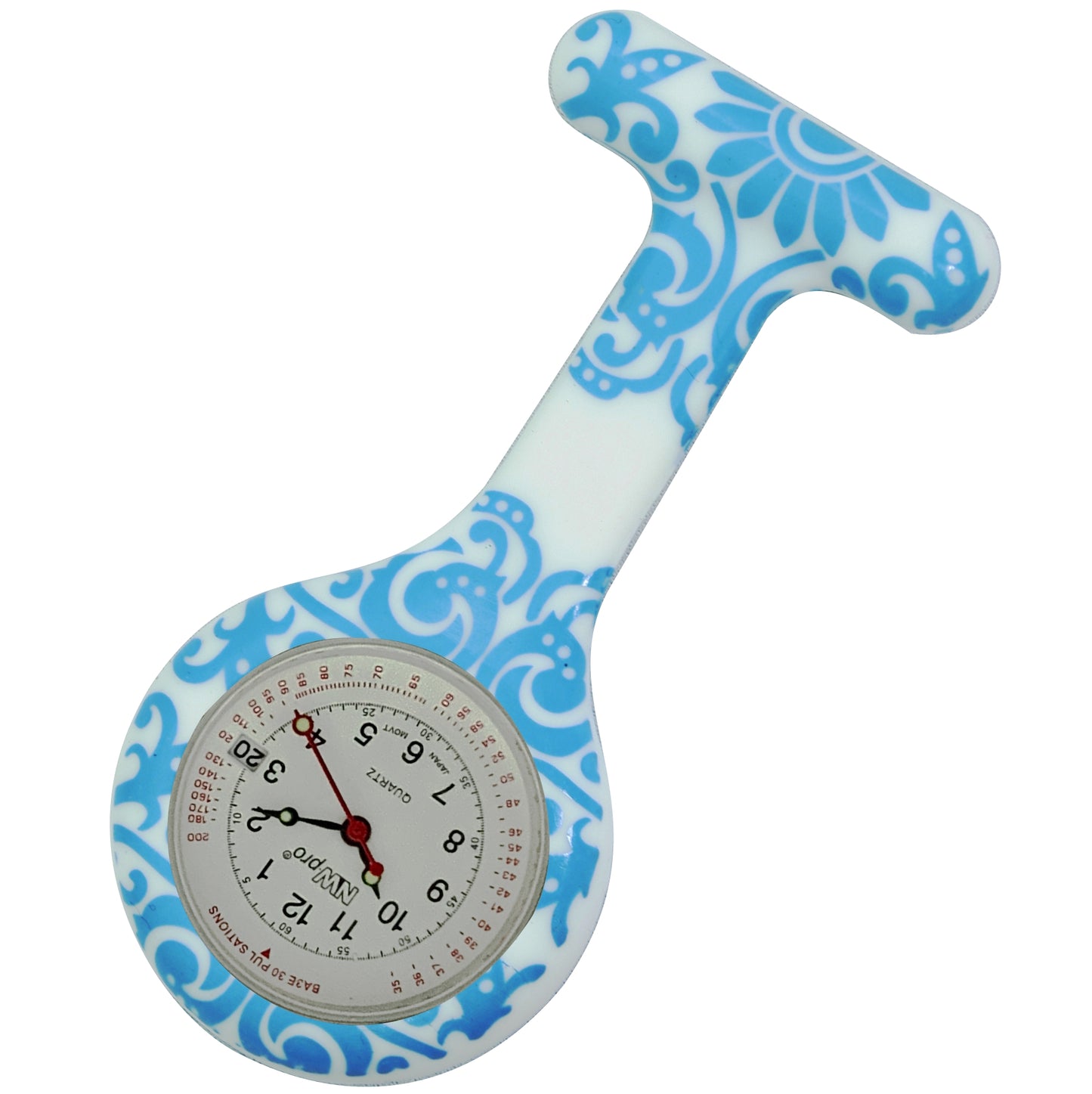 Silicone Pin-on Nurse Watch - Brocade - Base 30 Dial