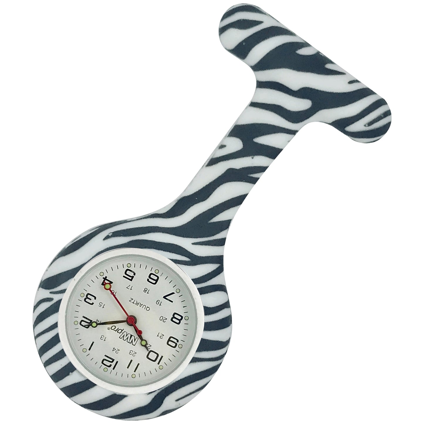 Silicone Pin-on Nurse Watch - Animal Print - Non-Glass Dial