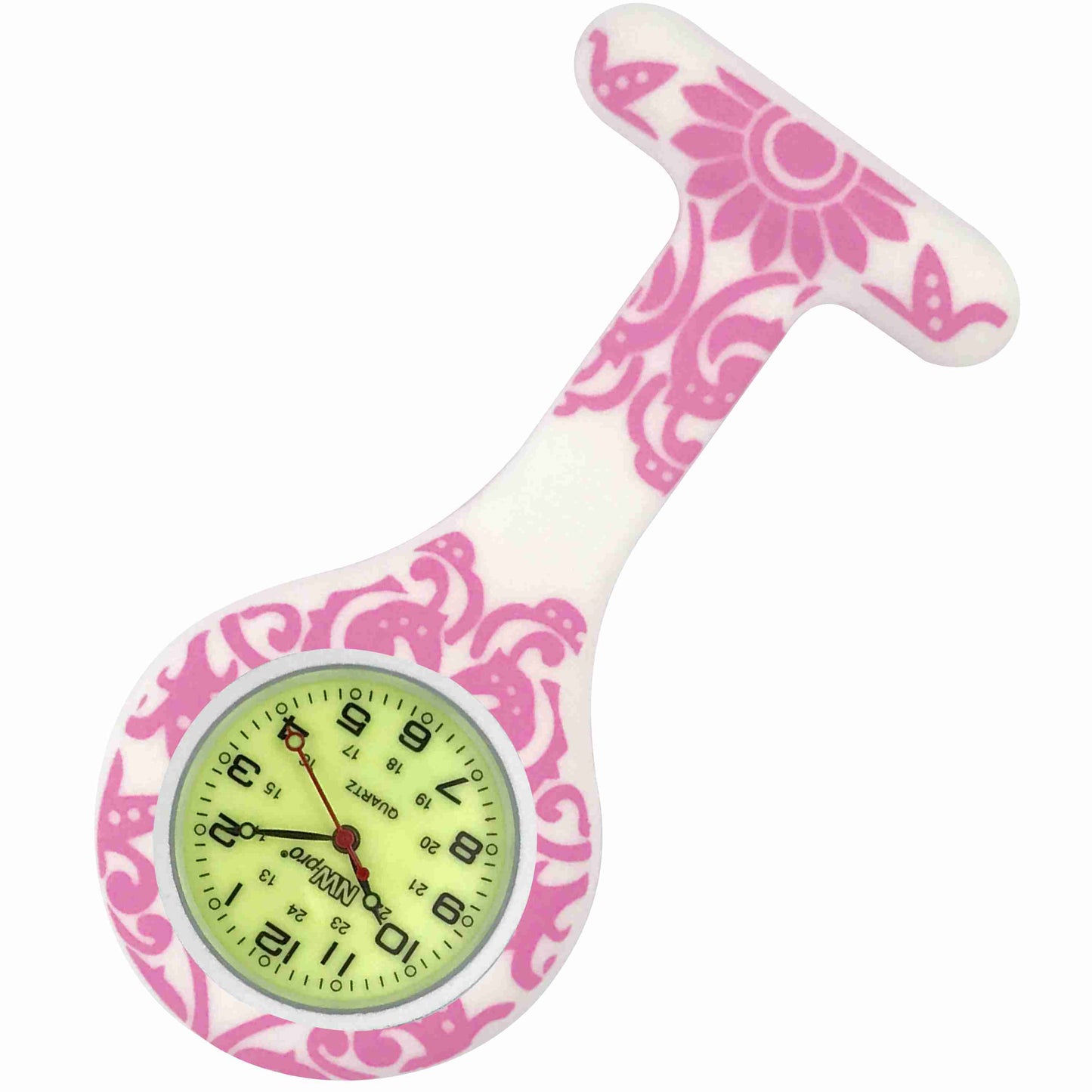 Silicone Pin-on Nurse Watch - Brocade - Luminescent Dial