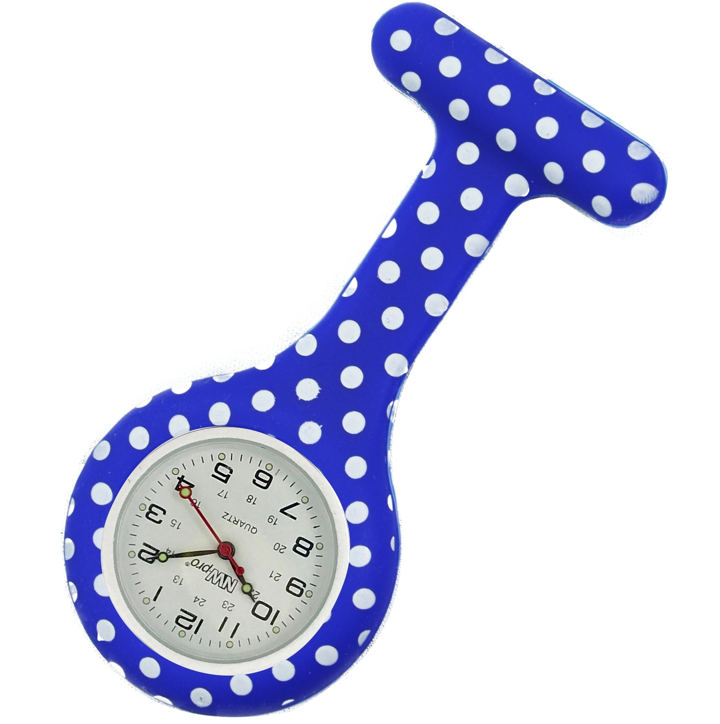 Silicone Pin-on Nurse Watch - Polka Dot - Non-Glass Dial