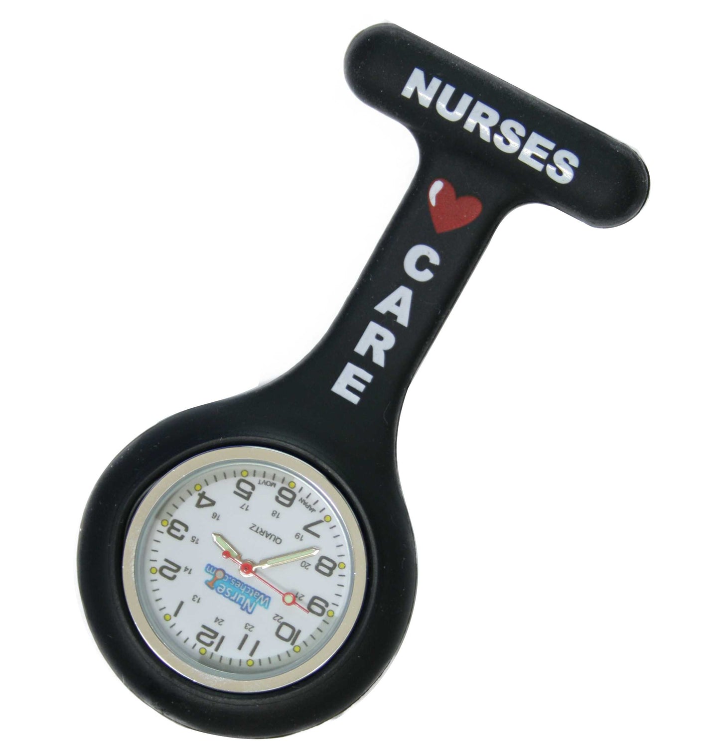 Silicone Pin-on Nurse Watch - Round Nurses Care - White Dial