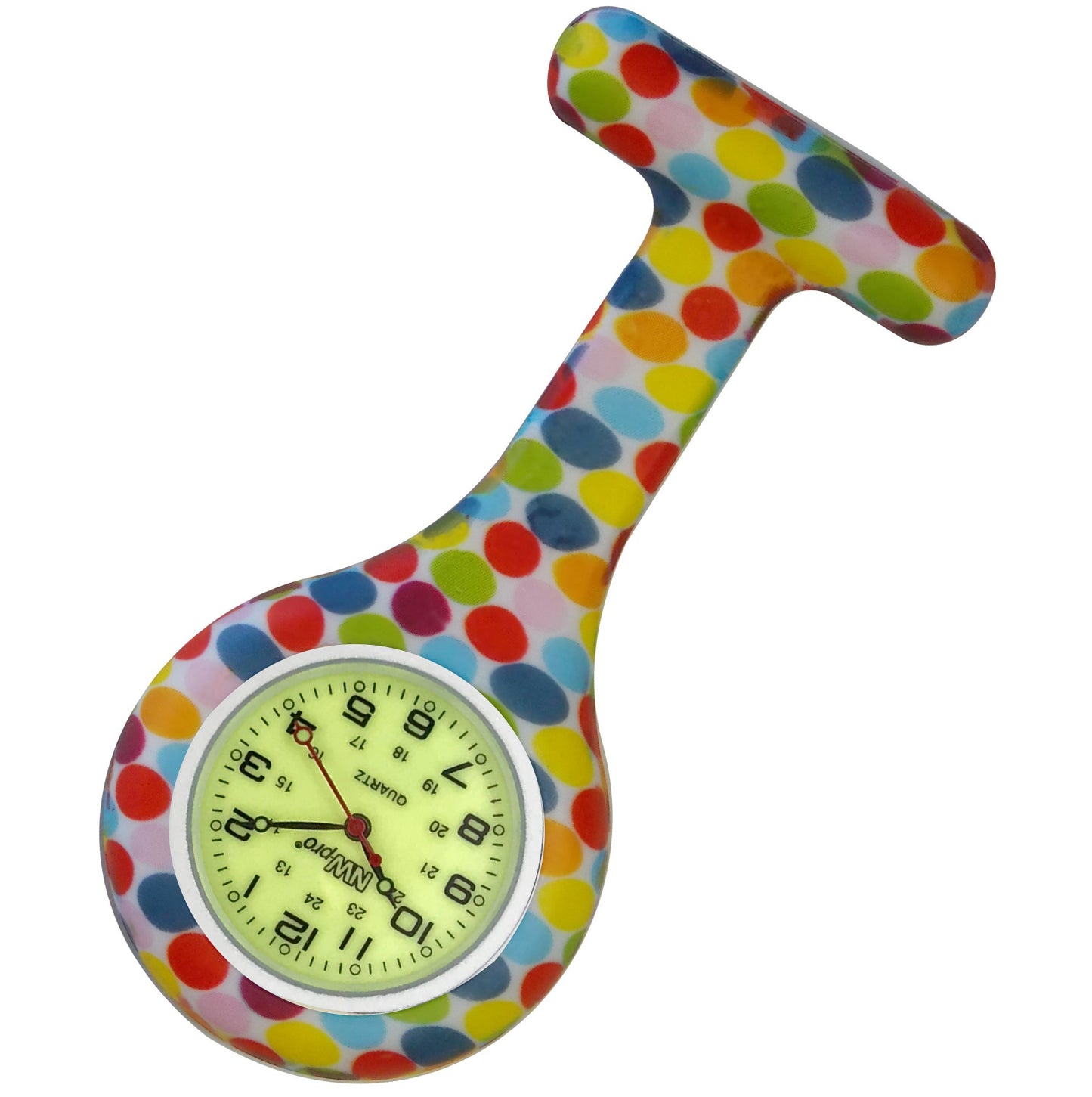 Silicone Pin-on Nurse Watch - Pattern - Luminescent Dial